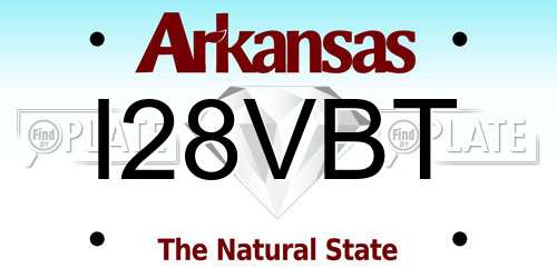 I28VBT Arkansas License Plate