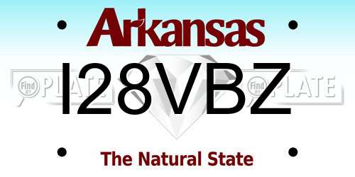 I28VBZ Arkansas License Plate