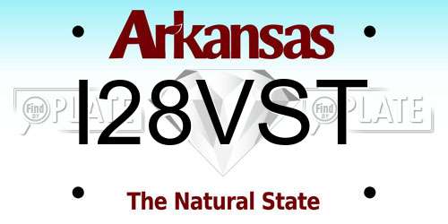 I28VST Arkansas License Plate