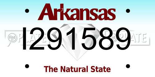 I291589 Arkansas License Plate