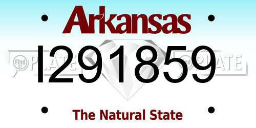 I291859 Arkansas License Plate
