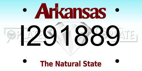 I291889 Arkansas License Plate