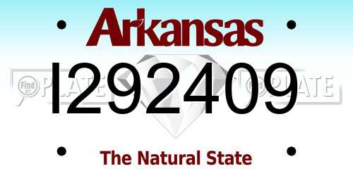 I292409 Arkansas License Plate
