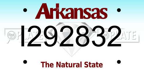 I292832 Arkansas License Plate
