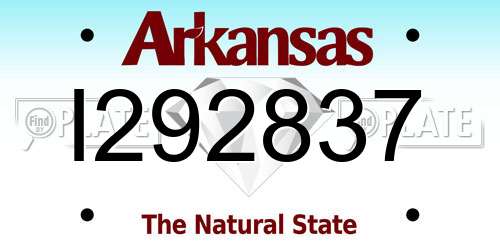 I292837 Arkansas License Plate