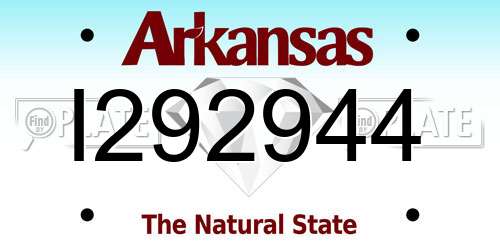 I292944 Arkansas License Plate