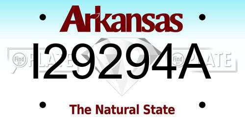 I29294A Arkansas License Plate