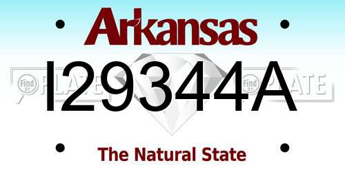 I29344A Arkansas License Plate