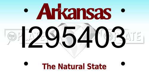 I295403 Arkansas License Plate