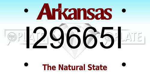 I29665I Arkansas License Plate