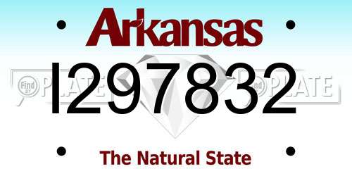 I297832 Arkansas License Plate