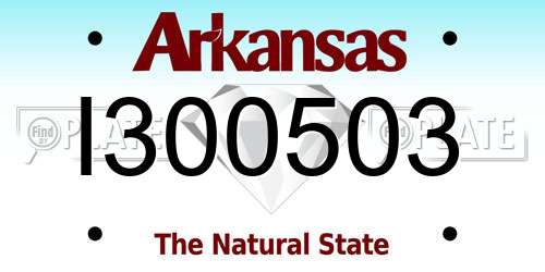 I300503 Arkansas License Plate