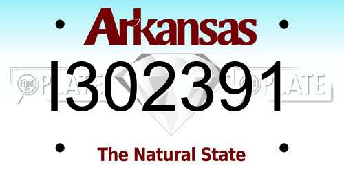 I302391 Arkansas License Plate