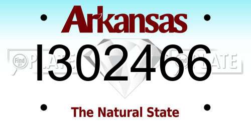 I302466 Arkansas License Plate