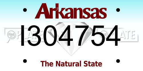 I304754 Arkansas License Plate