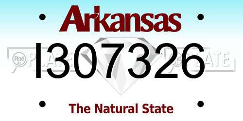 I307326 Arkansas License Plate