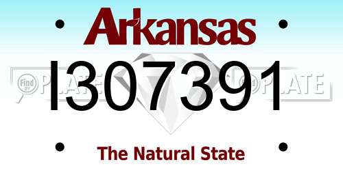 I307391 Arkansas License Plate