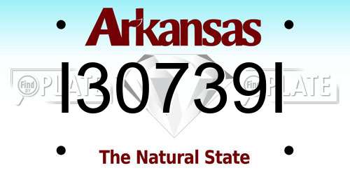 I30739I Arkansas License Plate