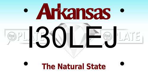 I30LEJ Arkansas License Plate