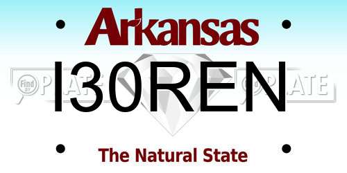 I30REN Arkansas License Plate