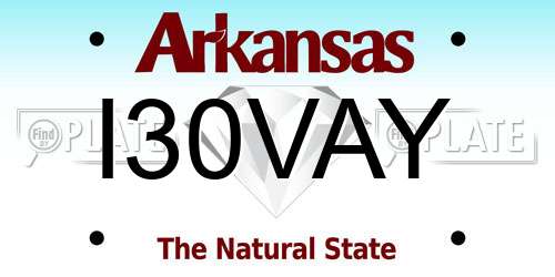 I30VAY Arkansas License Plate