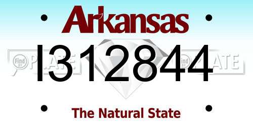 I312844 Arkansas License Plate