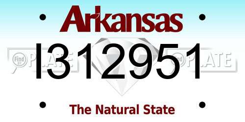 I312951 Arkansas License Plate