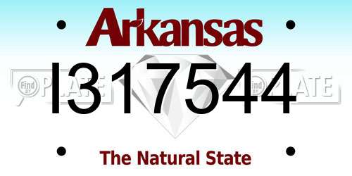 I317544 Arkansas License Plate