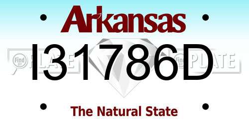 I31786D Arkansas License Plate
