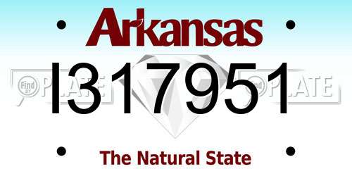 I317951 Arkansas License Plate