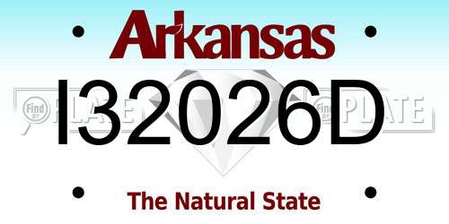 I32026D Arkansas License Plate