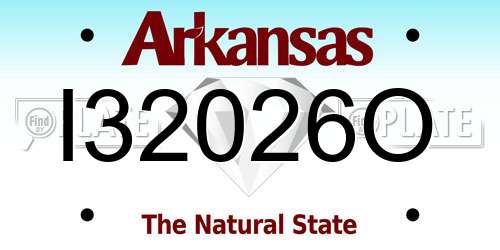 I32026O Arkansas License Plate