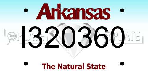 I320360 Arkansas License Plate