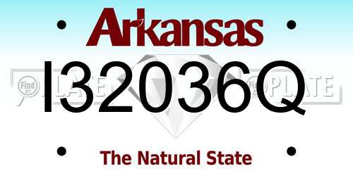 I32036Q Arkansas License Plate