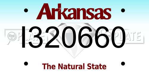 I320660 Arkansas License Plate