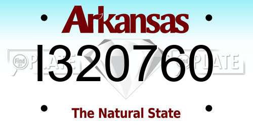 I320760 Arkansas License Plate