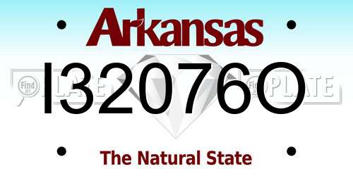I32076O Arkansas License Plate