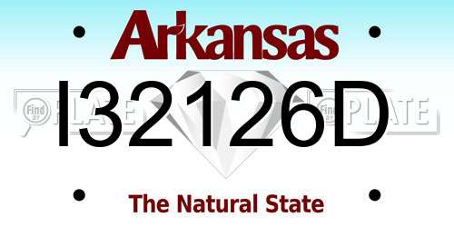 I32126D Arkansas License Plate