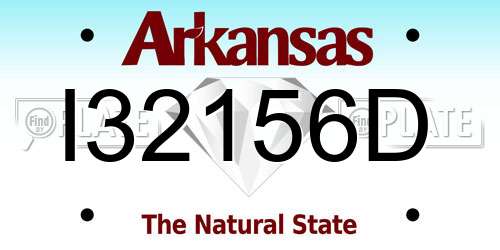 I32156D Arkansas License Plate