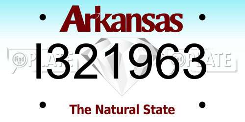 I321963 Arkansas License Plate