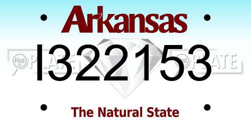 I322153 Arkansas License Plate