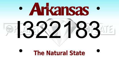 I322183 Arkansas License Plate