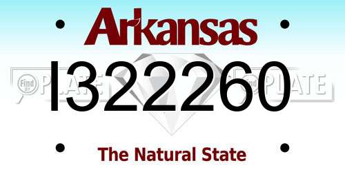 I322260 Arkansas License Plate