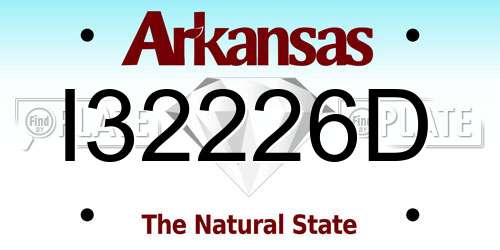 I32226D Arkansas License Plate