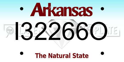 I32266O Arkansas License Plate