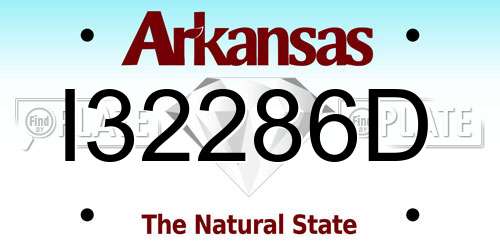 I32286D Arkansas License Plate