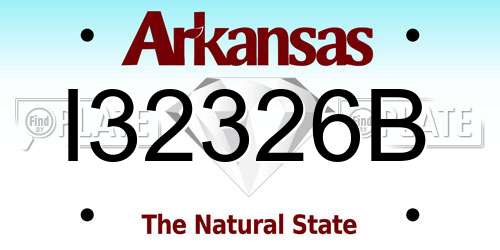 I32326B Arkansas License Plate