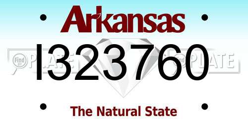I323760 Arkansas License Plate