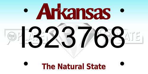 I323768 Arkansas License Plate