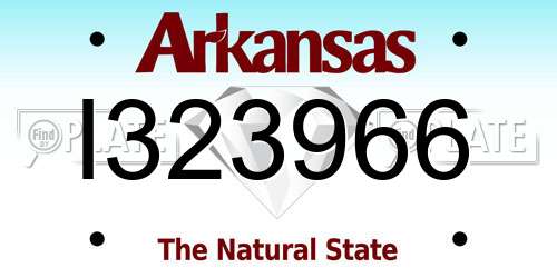 I323966 Arkansas License Plate